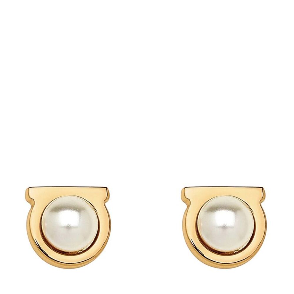 Ferragamo Women Gancini Pearl Earrings